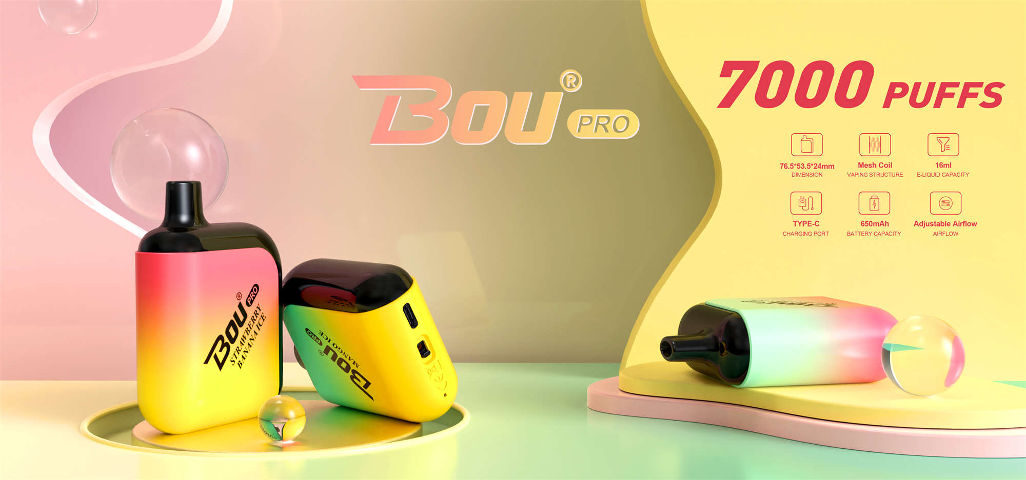 BOU Pro Blueberry Watermelon — Best 30 Disposable Vape Flavors