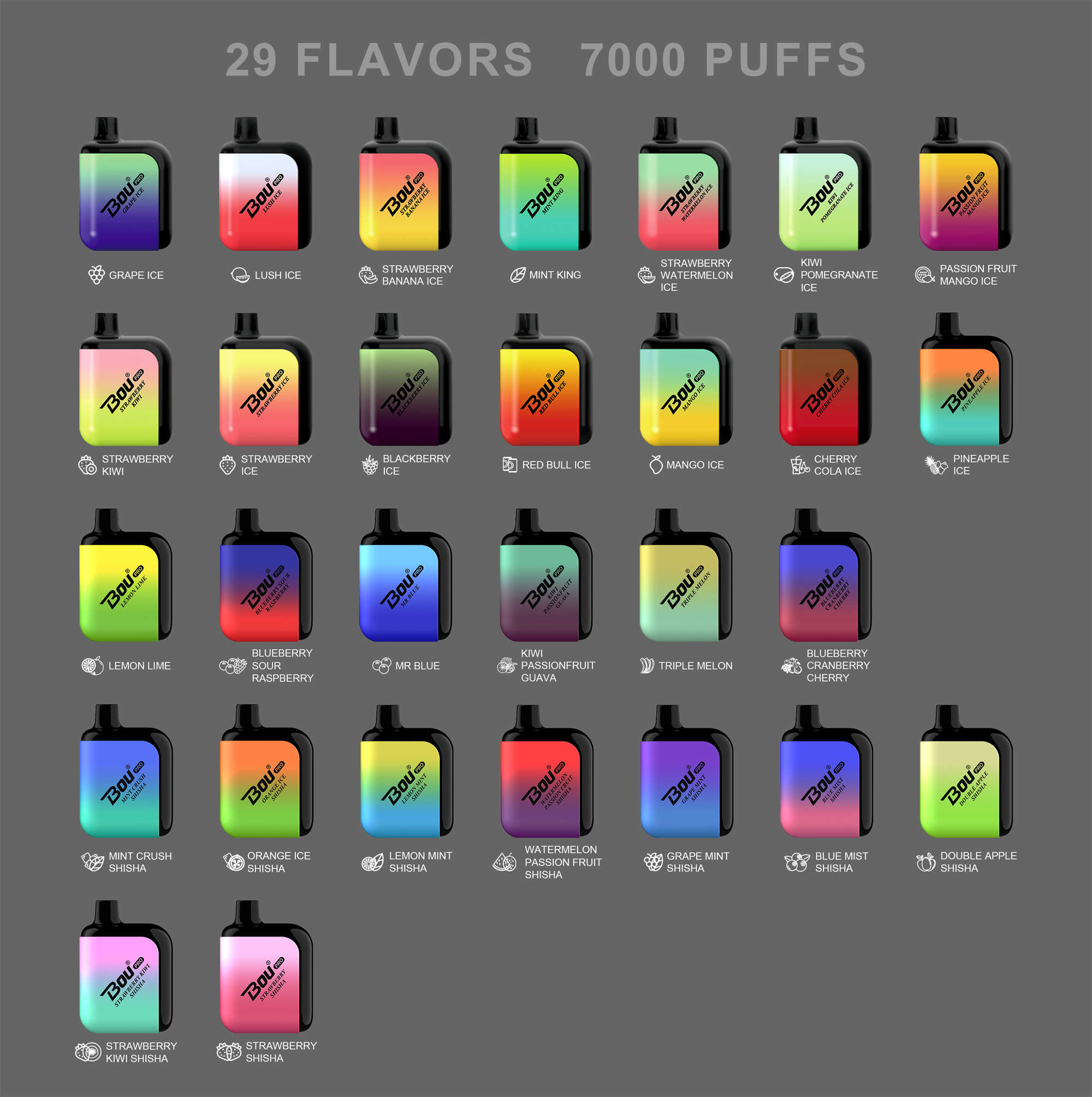 BOU Pro Lush Ice — Best 30 Disposable Vape Flavors